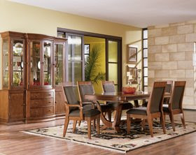 Contemporary Cherry Wood Casual Dining Room Set