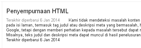 Penyempurnaan html di google webmaster