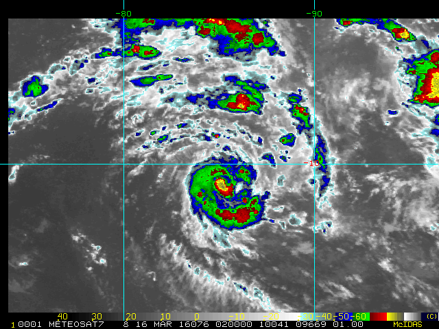 Image satellite de la tempête tropicale Emeraude