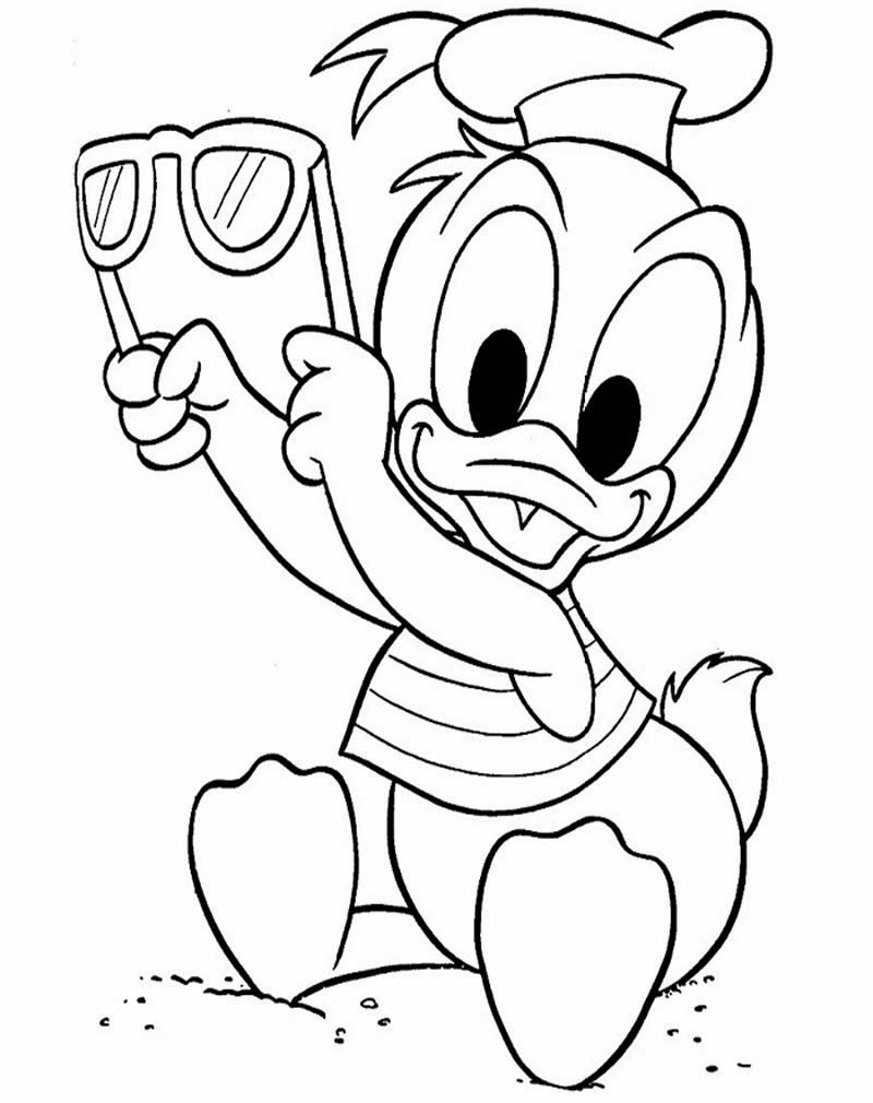 Sketsa Gambar Kartun Donal Bebek