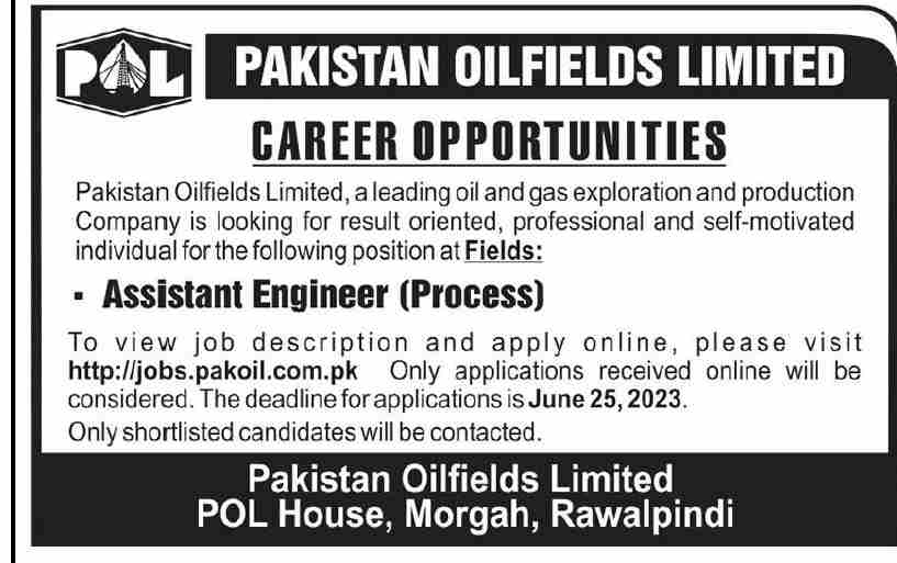 Jobs in Pakistan Oilfields Limited POL Engineering