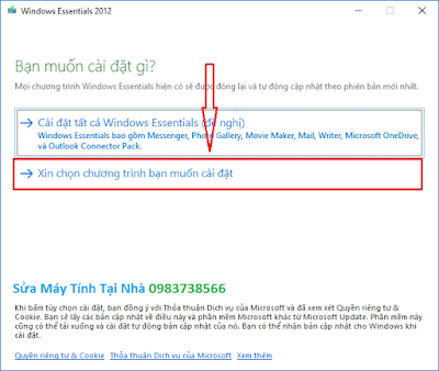 Cài đặt windows live mail 2012 - H01