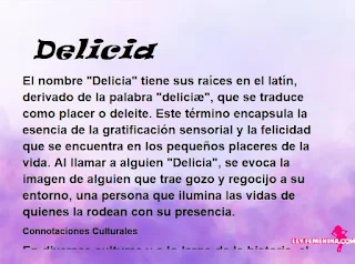 significado del nombre Delicia