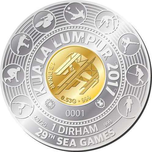 KL 2017 29th SEA Games Commemorative Bimetal Dinar Dirham Coin