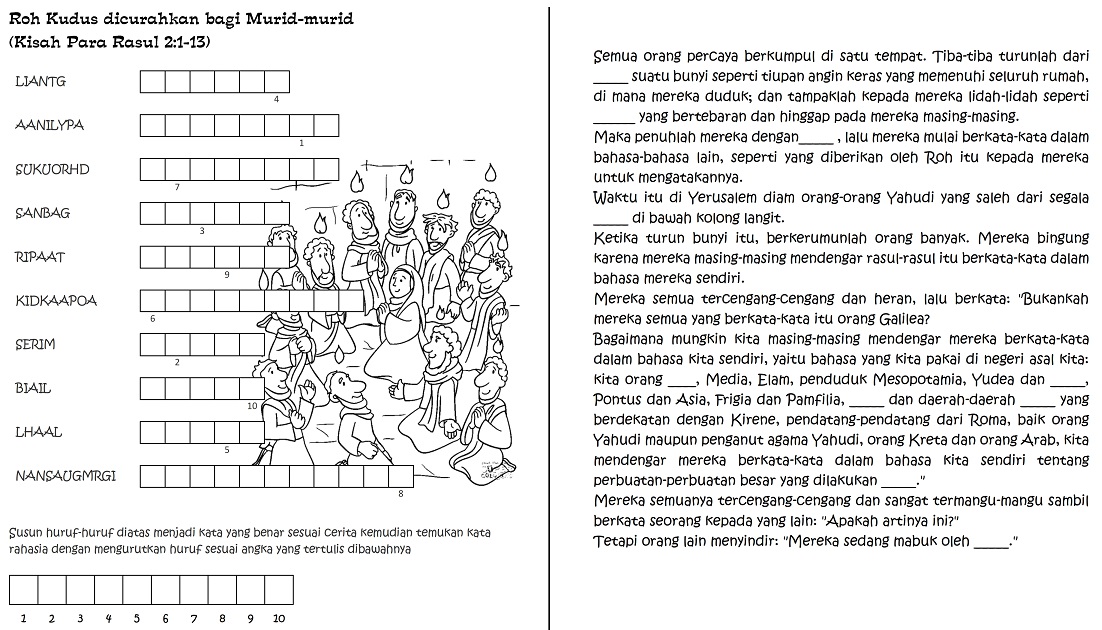 Sekolah Minggu Kreatif: Roh Kudus (Kisah Para Rasul 2:1-13)