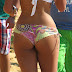 Skinny brunette beautiful big ass on the beach