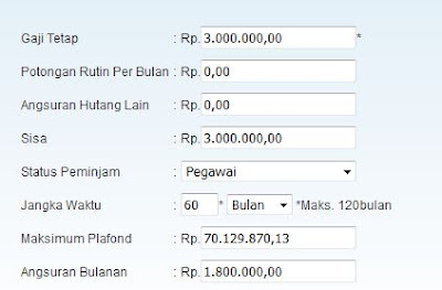 simulai meminjam uang di bank KTA