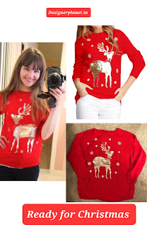 Sweater red reindeer