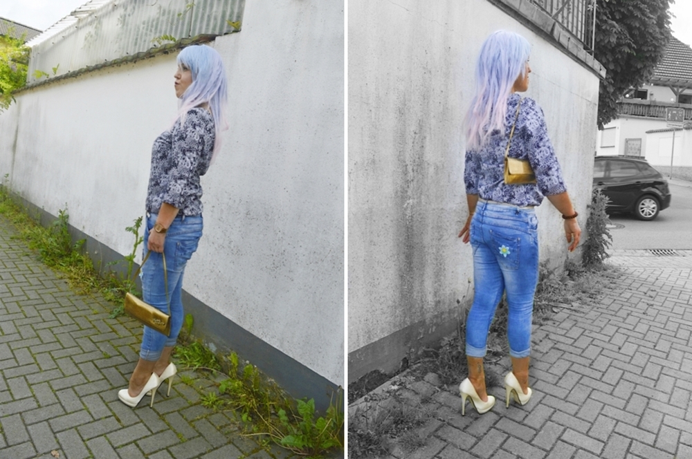 Paisley Print and Blue Denim Outfit Photos 