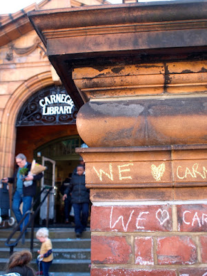 So much love for Carnegie Library, Herne Hill - closed down by Lambeth council, occupied by its users