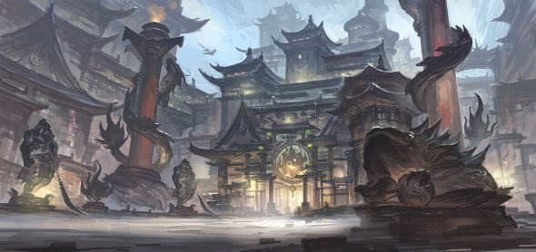 Gao ZhingPing bigballgao ilustrações cenários fantasia ficção científica