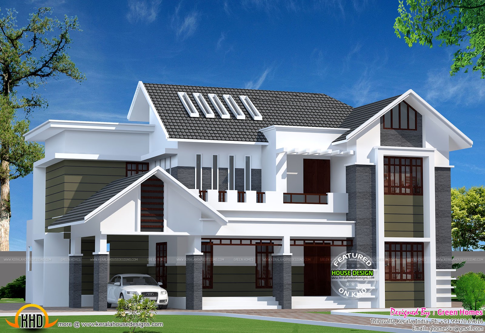 2800 sq ft modern Kerala  home  Kerala  home  design  and 