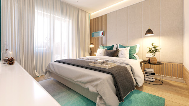 apartamento decorado 90 m² com decor clean, madeira e turquesa. Blog Achados de Decoração