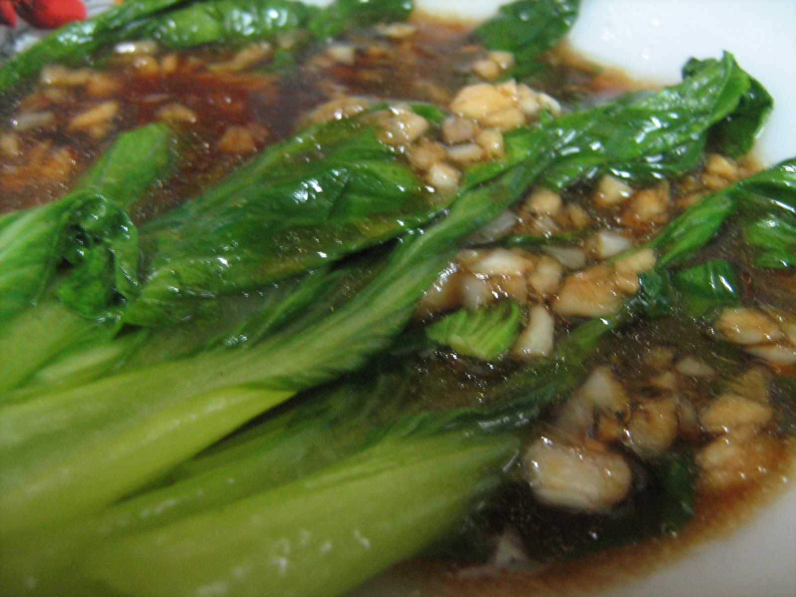 Sup tomyam putih, pak choy with oyster sauce, telur goreng 