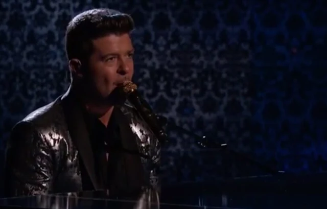 Robin Thicke Wearing Stylish Black Leather Jacket Curated by Oregonleatherboy