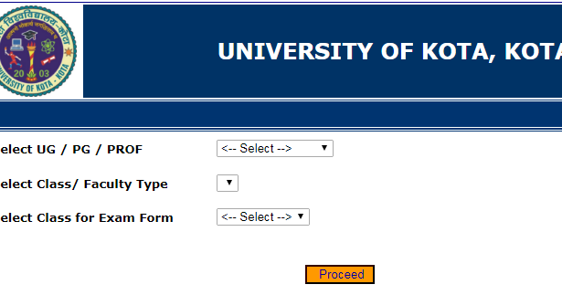 Uok Admit Card 2018 19 Issued Kota University Ba B Com B Sc Ma M