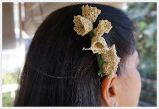 free crochet pattern Lily of the Valley hair barrette