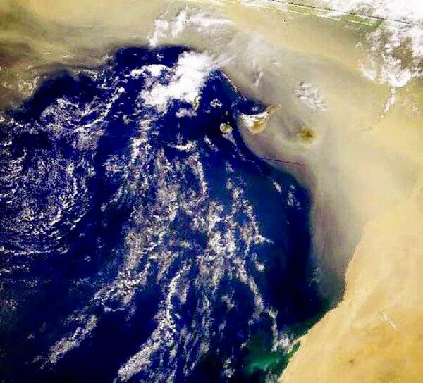 Foto satélite tormenta de arena Canarias, diciembre