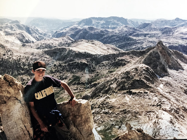 Photo of young Willie Goat Decker atop Matterhorn Peak in California