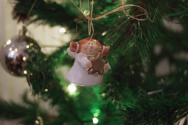 Christmas angel decoration close up