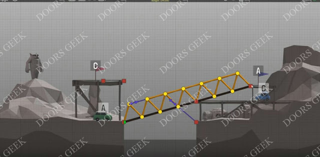 Poly Bridge Level 3-6 Up & Away walkthrough, solution, cheats, guide