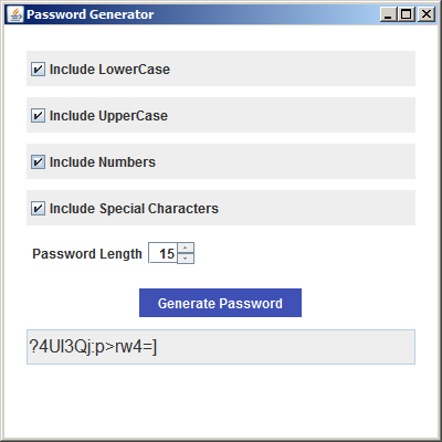 Password Generator Project In Java