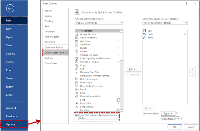 Cara 3 Mengubah Lokasi Quick Access Toolbar