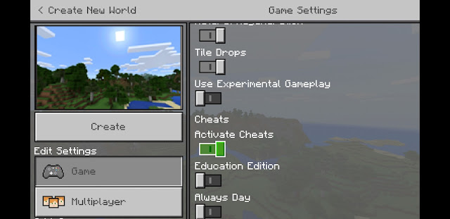 Activate Cheats MCPE