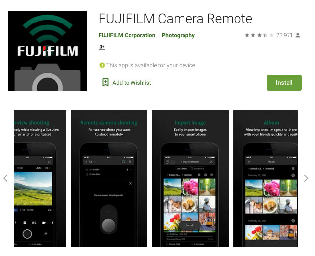 Aplikasi Fujifilm Camera Remote