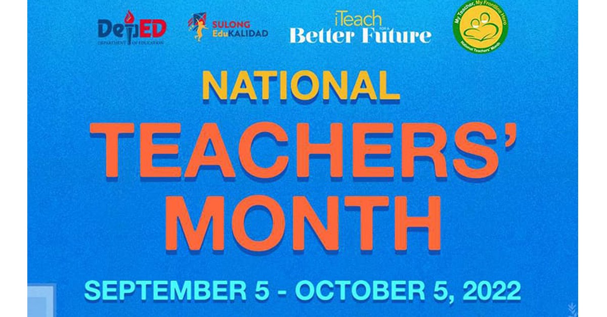 National Teachers' Month (September 5 to October 5, 2022)