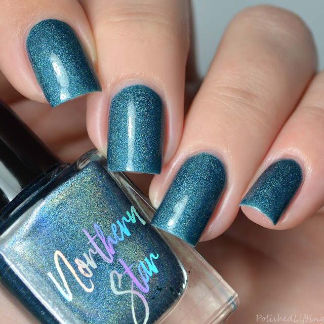 teal holo nail polish