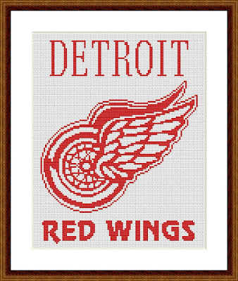 Detroit Red Wings easy cross stitch pattern