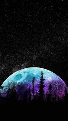 Night Full Moon iPhone Wallpaper