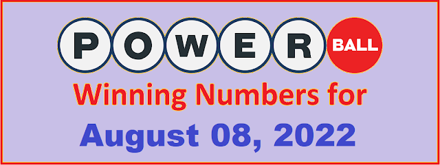 PowerBall Winning Numbers for Monday, August 08, 2022