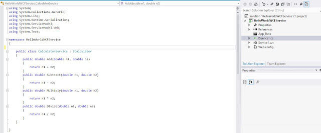 WCF service code