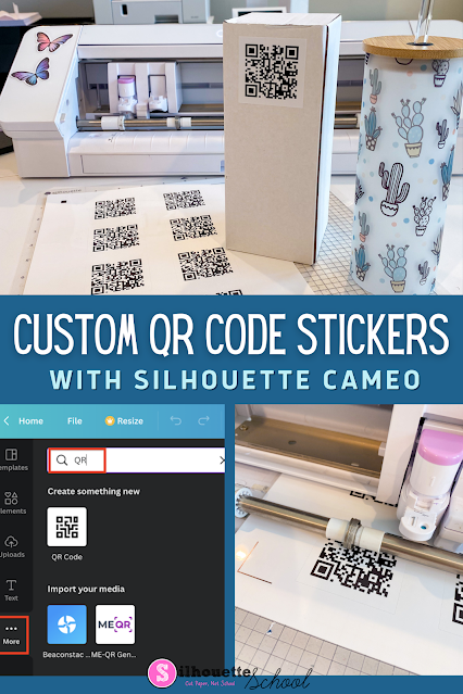 silhouette 101, silhouette america blog, print and cut, stickers, qr code