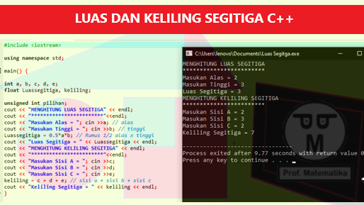 Program Menghitung Luas Segitiga Menggunakan C Pesona Informatika