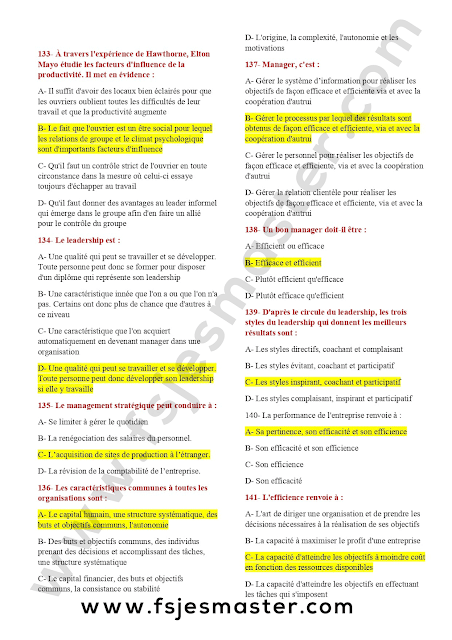 Correction du Concours Master Gestion Financière Comptable et Fiscale (GFCF) 2020-2021 - Fsjes Agdal