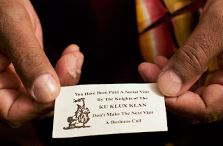 You have been paid a social visit by the knights of the Ku Klux Klan