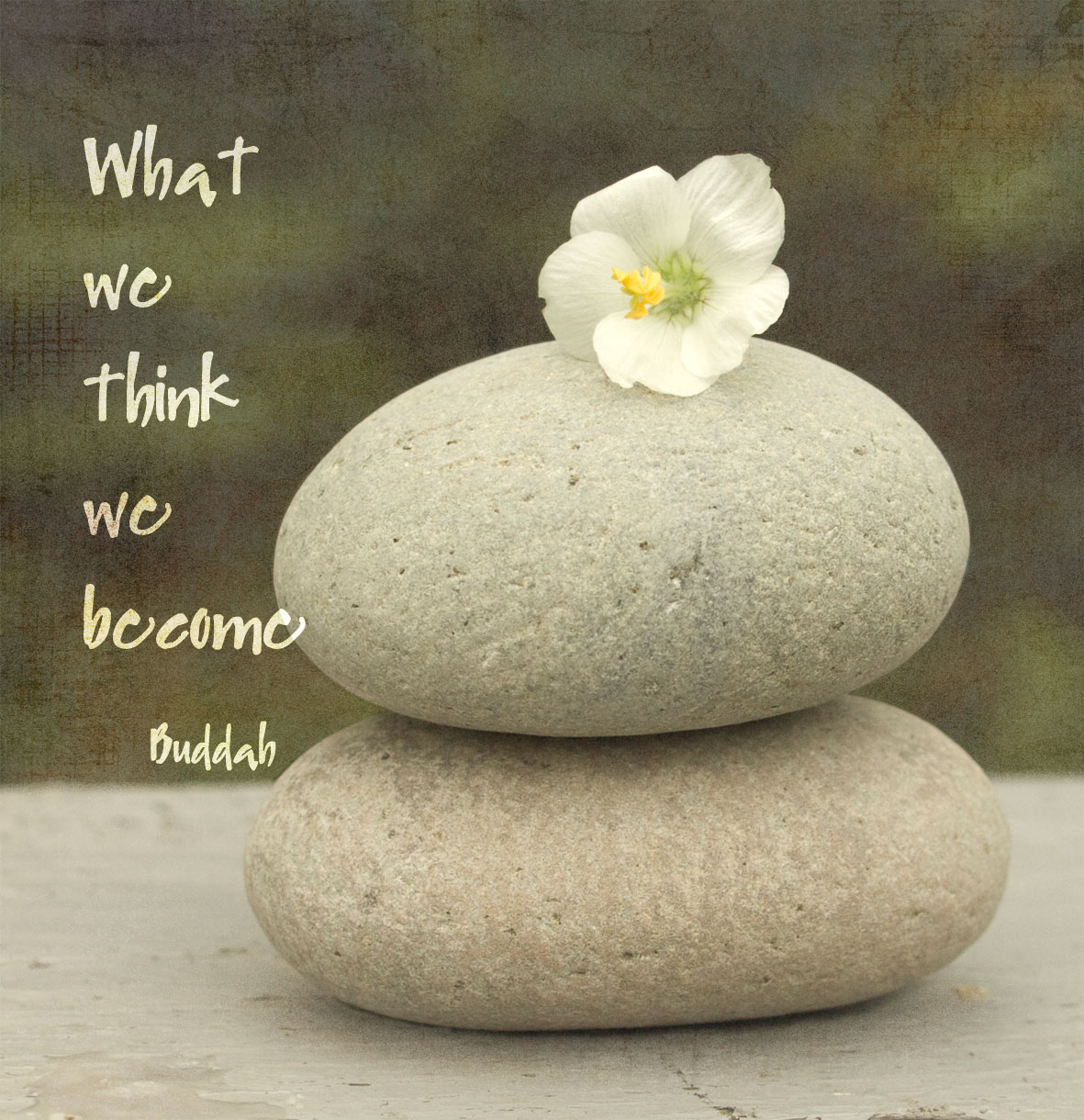 Playing with my photos Feng  Shui  Stones and Buddah quotes 