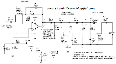 Build a Receiver Af Noise Limiter For Low-Level Signals Circuit Diagram