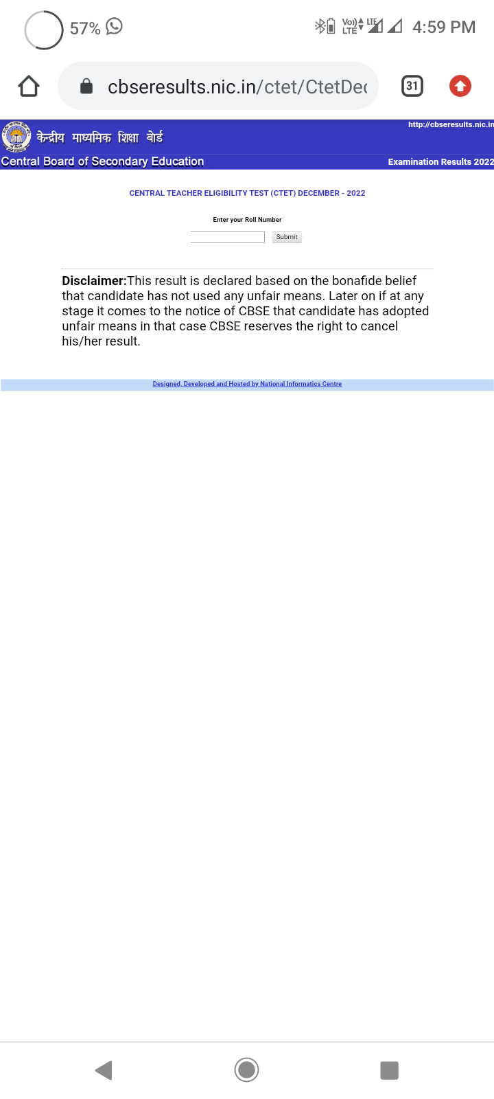 CTET Result