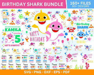 Baby Shark mega big bundle svg png clipart vector Cricut Cut Files Silhouette