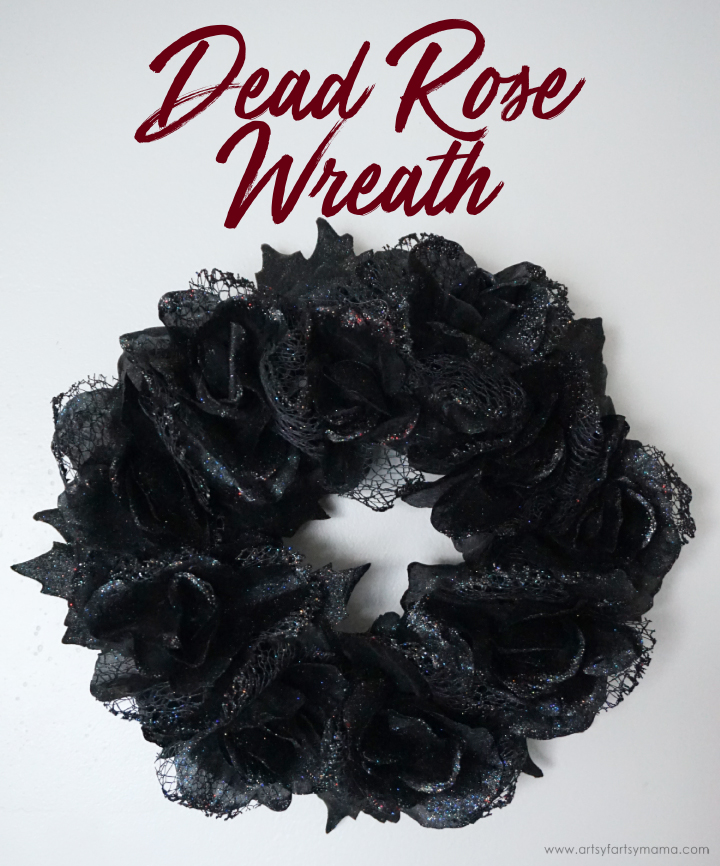 DIY Dead Rose Wreath made with dollar store supplies