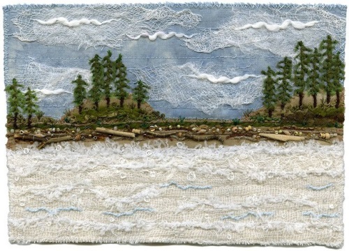 textile art,  beautiful embroidery by Kristen Chursinoff