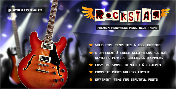 Rockstar - HTML Template for Music Bands - ThemeForest Item for Sale