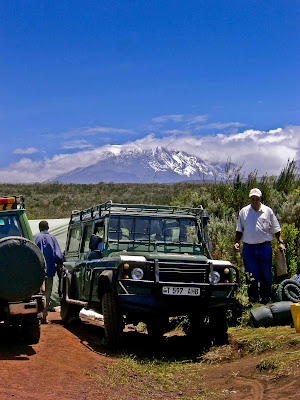 Unpacking the jeep on Kilimanjaro