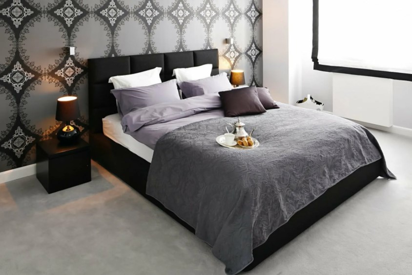 grey two colour combination for bedroom walls
