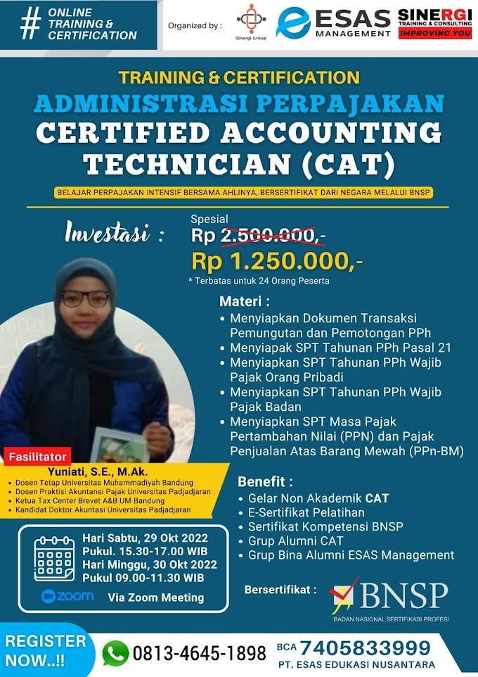 WA.0813-4645-1898 | Gelar Non Akademik Certified Accounting Technician (CAT), Sertifikasi BNSP RI Akuntansi