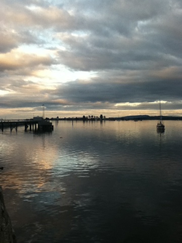 Sunset over water in Comox